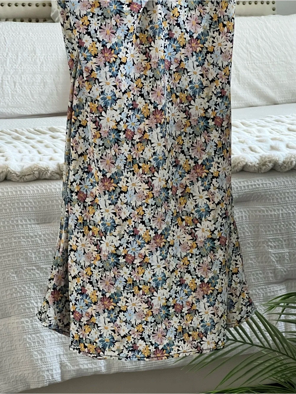 Abercrombie & Fitch Black Floral Slip Dress with Yellow and Pink Accents